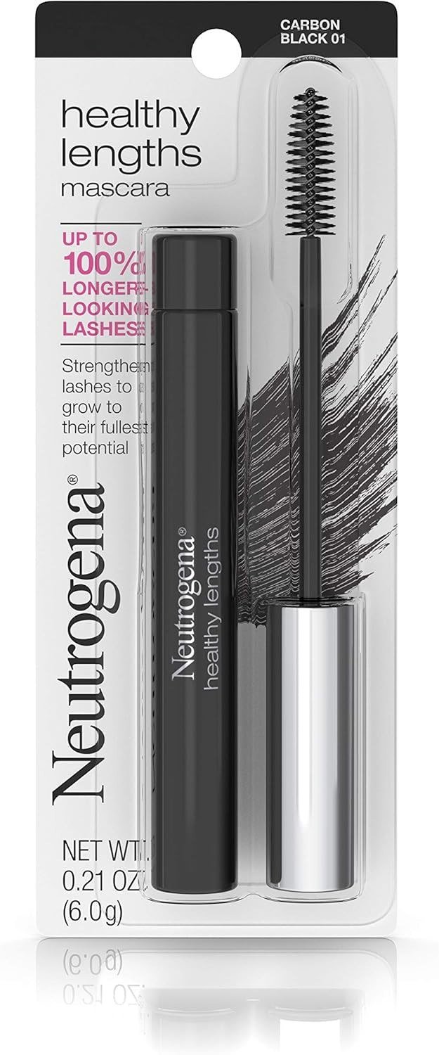 Neutrogena Healthy Lengths Mascara for Stronger, Longer Lashes, Clump, Smudge & Flake-Free Mascara with Olive Oil, Vitamin E & Rice Protein, Black 01, 0.21 oz product image